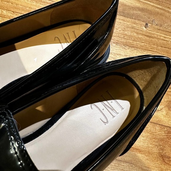 INC Brea Women’s Black Patent Leather Gold Chain Chunky Lug Sole Loafers - Picture 12 of 13